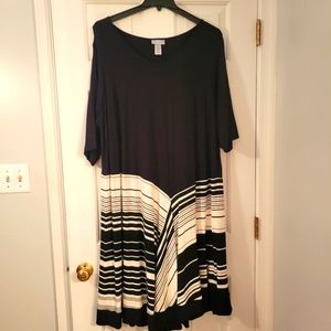 Catherines Black and White Maxi Dress, 2x